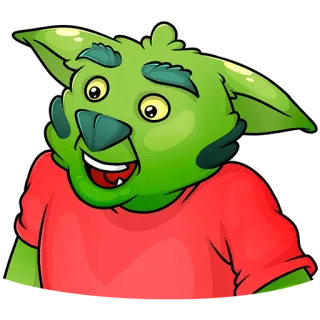 😫 7f155f90 卡通, 绿色生物, 角色, 搞笑, 怪物 telegram sticker