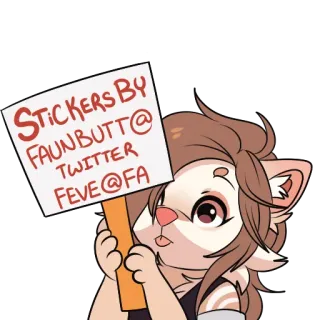 📣 3793e69c STICKERS BY FAUNBUTT@ TWITTER FEVE@FA autocollant, faunbutt, twitter, feve, furry, animal, panneau, dessin animé telegram sticker