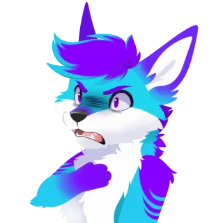 😳 40d01511 Furry, Renard, Anthro, Agacé, En colère, Cartoon telegram sticker