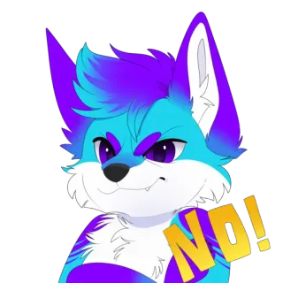 😒 46912570 NO! renard, furry, non, autocollant, animal, mignon telegram sticker