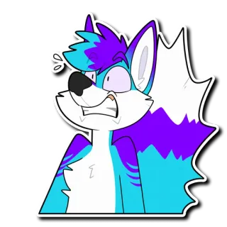 😱 501ae9b5 furry, dessin animé, animal, inquiet, anxieux, personnage, expression telegram sticker