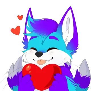 ❤️ 95256d80 renard, coeur, dessin animé, animal, mignon, amour telegram sticker