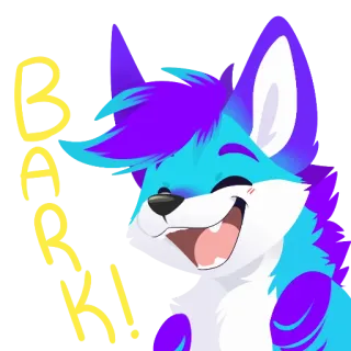 🦊 ce4a4623 BARK! chien, renard, poilu, anthropomorphe, mignon, animal, aboiement telegram sticker