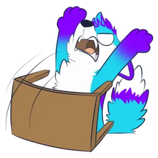 😫 ddd86027 dessin animé, renard, furry, table qui se renverse, colère, cri telegram sticker
