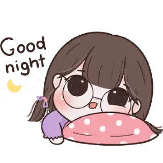 🥨 a8ea7f5a Good night ราตรีสวัสดิ์, การ์ตูน, น่ารัก, นอนหลับ, กลางคืน telegram sticker