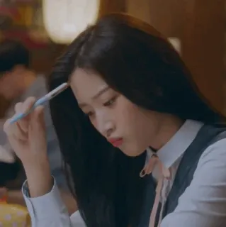 🤔 78682a2e женщина, думает, студент, девочка, подросток, школа whatsapp sticker