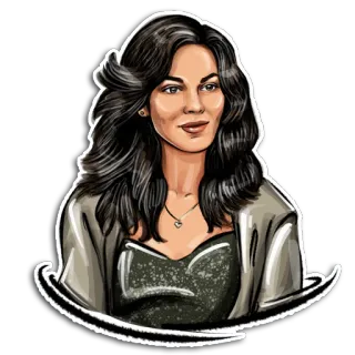 😏 7614dd2c woman, portrait, sticker, brunette, illustration telegram sticker