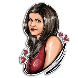 🥰 e01ed2b1 woman, portrait, hearts, cartoon telegram sticker