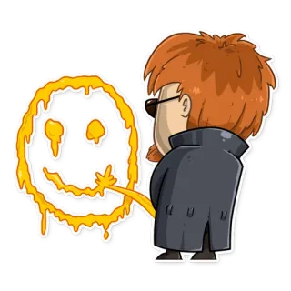 😀 aa5f20db Cartoon, Figur, Gelb, Zeichnung, Illustration, Kunst, Comic telegram sticker