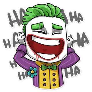 😂 dfd6fb21 Joker Batman HA HA HA Joker, Bösewicht, DC Comics, Cartoon, Lachen, böse telegram sticker