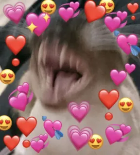 😵 65142244 động vật, miệng, trái tim, tình yêu, biểu cảm whatsapp sticker