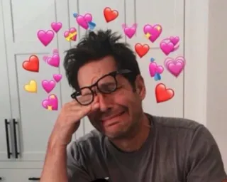 😭 6f717d39 đàn ông, khóc, trái tim, cảm xúc, kính whatsapp sticker