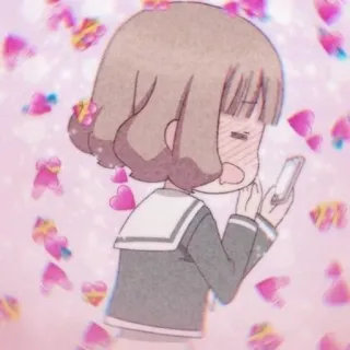 📱 9193d1b0 Cô gái anime, Điện thoại, Trái tim, Dễ thương, Đỏ mặt whatsapp sticker