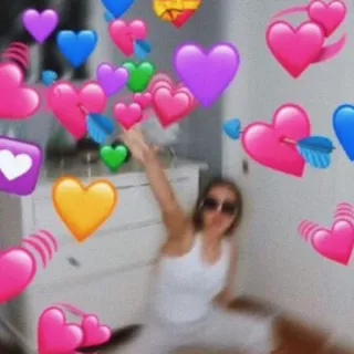 💃 b4eb02fd trái tim, tình yêu, cảm xúc, cô gái, kính râm whatsapp sticker