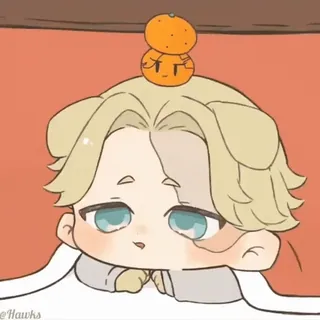 😪 0f999438 @Hawks Anime, Desenho animado, Fofo, Cachorro, Laranja, Kawaii, Animal de estimação telegram sticker