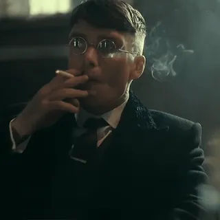 🚬 d2fffdf1 Thomas Shelby Peaky Blinders Thomas Shelby, Peaky Blinders, cigarette, smoking, man, portrait, 1920s telegram sticker