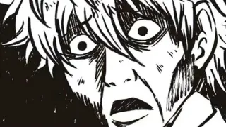 😨 ba2097da Anime, Manga, Scioccato, Espressione facciale, Bianco e nero telegram sticker