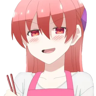 😁 93f69ece anime, cartoon, girl, cooking, apron, cute telegram sticker