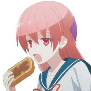 🍞 e096247e anime, girl, toast, cartoon, cute telegram sticker