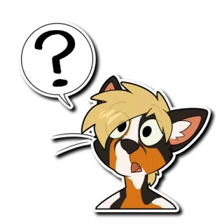 ❓ d9aae971 ? เครื่องหมายคำถาม, ขนฟู, สัตว์, การ์ตูน, สับสน, สีหน้า telegram sticker