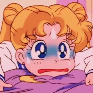 🌙 1da31a16 Sailor Moon Anime, Hoạt hình, Khóc, Sợ hãi, Sailor Moon telegram sticker