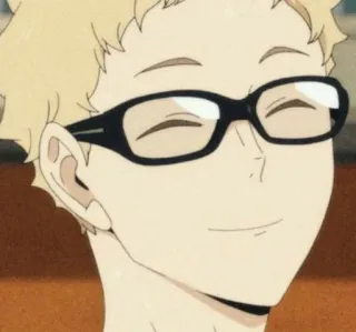 🦕 1a66f3d0 Kei Tsukishima Haikyuu!! Anime, Haikyuu, Kei Tsukishima, Tsukki, Brille, Lächeln whatsapp sticker