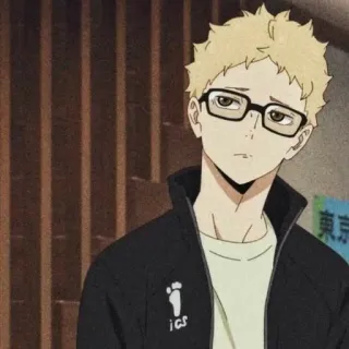 🦕 5f80f886 Kei Tsukishima Haikyuu!! Anime, Haikyuu, Kei Tsukishima, Volleyball whatsapp sticker