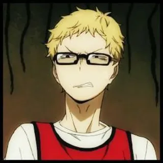 🦕 74ece875 Kei Tsukishima Haikyuu!! Anime, Manga, Kei Tsukishima, Haikyuu, Volleyball, Charakter whatsapp sticker