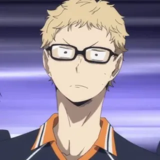 ✨ 035f41ad Kei Tsukishima Haikyuu!! 애니메이션, 하이큐, 츠키시마 케이, 츠키시마, 배구, 안경, Salty telegram sticker