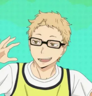 ✨ 0a0cc6ea Kei Tsukishima Haikyuu!! 애니메이션, 만화, 배구, 안경, 츠키시마 케이, 하이큐!! telegram sticker