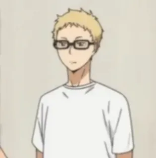 ✨ 3779de40 Tsukishima Kei Haikyuu 애니메이션, 하이큐, 츠키시마, 안경 telegram sticker