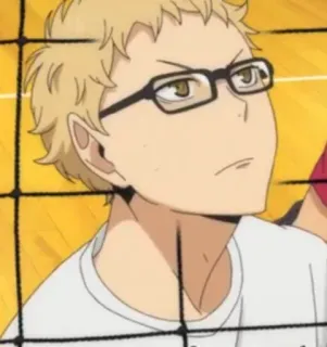 ✨ 39d323aa Tsukishima Kei Haikyuu!! 츠키시마 케이, 하이큐!!, 애니메이션, 배구, 안경, 캐릭터 telegram sticker