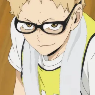 ✨ 605fc9af Kei Tsukishima Haikyuu!! 애니메이션, 하이큐, 츠키시마 케이, 츳키, 배구 telegram sticker