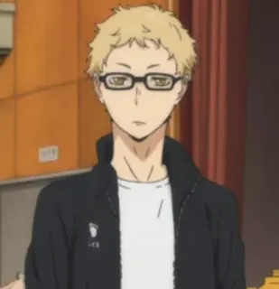 ✨ 6d598beb Kei Tsukishima Haikyuu!! 애니메이션, 캐릭터, 츠키시마, 츠키시마 케이, 하이큐 telegram sticker