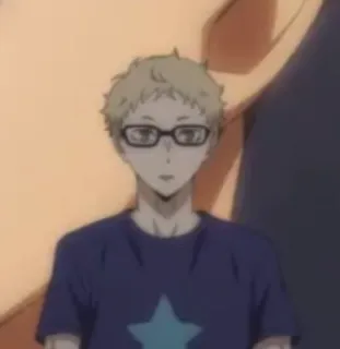 ✨ 7be631ca Tsukishima Kei Haikyuu!! 애니메이션, 캐릭터, 츠키시마 케이, 하이큐 telegram sticker