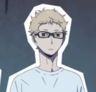 ✨ a84208d0 Kei Tsukishima Haikyu!! 애니메이션, 하이큐!!, 츠키시마 케이, 배구, 캐릭터, 안경 telegram sticker