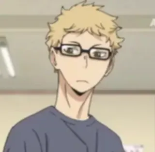 ✨ b4409dee Kei Tsukishima Haikyuu!! 애니메이션, 하이큐, 츠키시마 케이, 츠키시마, 안경 telegram sticker