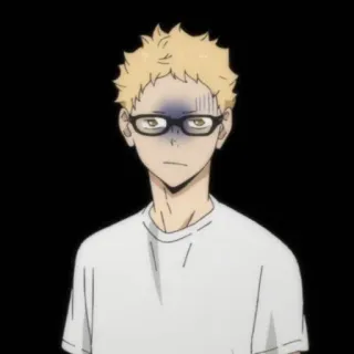 ✨ e557e6a4 Tsukishima Kei Haikyuu!! 애니메이션, 캐릭터, 츠키시마 케이, 하이큐, 표정, 안경 telegram sticker