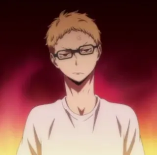 ✨ e7fee21e Kei Tsukishima Haikyuu!! 애니메이션, 하이큐, 츠키시마 케이, 츳키, 스티커, 캐릭터 telegram sticker