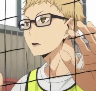 ✨ e875d57f Kei Tsukishima Haikyuu!! 애니메이션, 하이큐, 배구, 츠키시마 케이, 츳키, 안경, 금발 telegram sticker