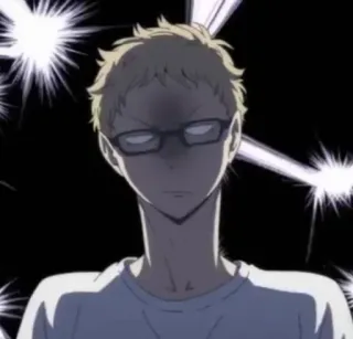 ✨ f98a5418 Kei Tsukishima Haikyuu!! 애니메이션, 하이큐!!, 츠키시마 케이, 츳키, 화난, 애니메이션 캐릭터 telegram sticker