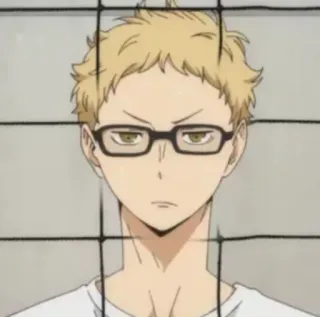✨ fee6ad42 Kei Tsukishima Haikyuu!! 애니메이션, 배구, 안경, 츠키시마, 하이큐 telegram sticker