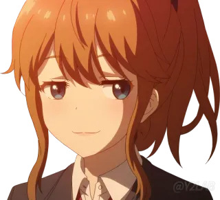 😏 0b20717e @Y2LAB fille anime, dessin animé, souriant, brune, mignon, animé whatsapp sticker