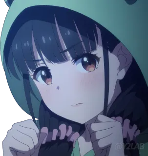 😠 4c0849b7 Anime, Dessin animé, Mignon, Fille, Personnage, Sweat à capuche, Kawaii whatsapp sticker