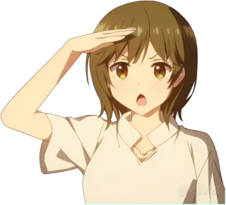 🫡 b5adb7da animé, fille, salut, personnage, dessin animé whatsapp sticker