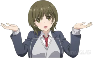 🤷‍♀ ca44a819 t.me/Y2LAB Anime, Fille, Haussement d'épaules, Étudiant whatsapp sticker