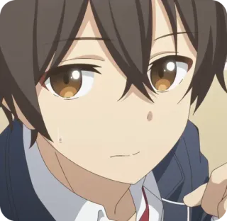 😥 0a77ba33 Anime, Chłopak, Mundur szkolny, Postać, Portret, Zmartwiony whatsapp sticker