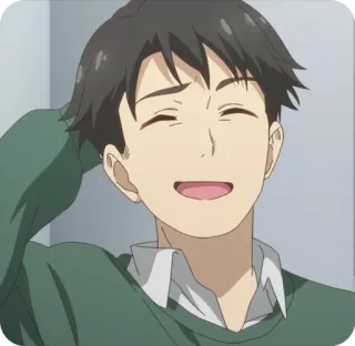 😅 14f66805 anime, uśmiechnięty, męski, kreskówka, szczęśliwy, mężczyzna whatsapp sticker