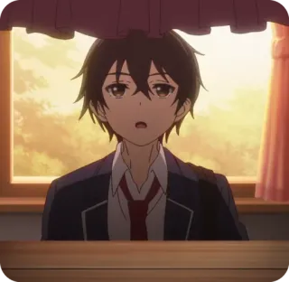 😧 18716364 Anime, Chłopak, Mundur, Uczeń, Okno, Wewnątrz whatsapp sticker