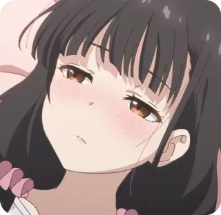 😵‍💫 2006325f anime, dziewczyna, leżąca, zmęczona, kreskówka whatsapp sticker